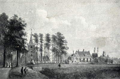 107599 Gezicht op Maarssen met de Nederlands Hervormde kerk en links de Kerkweg.